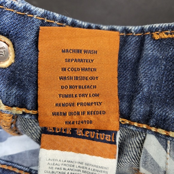 Rock Revival Roger Boot Cut Jeans Mens Size 34 Fits 36x31 Distressed Denim Read* - Picture 11 of 13